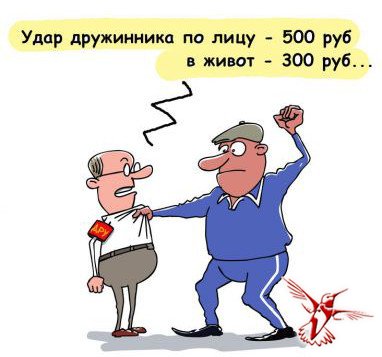 За невыполнение законных требований дружинников или внештатных сотрудников полиции в законопроекте предусмотрен штраф от 500 до 2,5 тысяч рублей