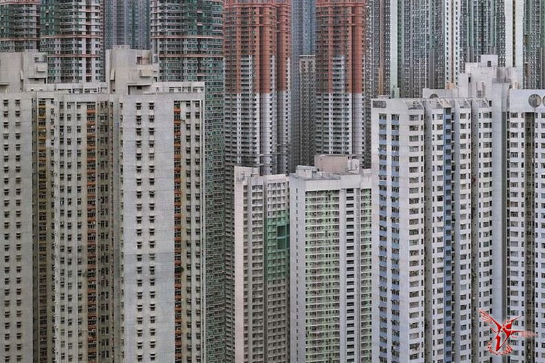 Плотность строения многоэтажек в Гонконге