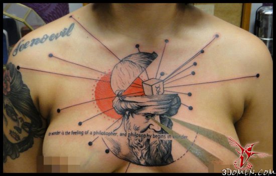 Татуировка в стиле Photoshop от французского мастера Лоика