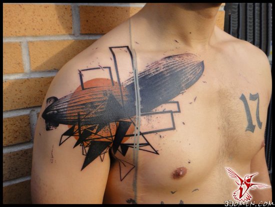 Татуировка в стиле Photoshop от французского мастера Лоика