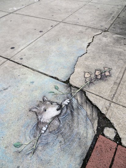 Жизнь нарисованных зверушек: остроумный стрит-арт Дэвида Зинна